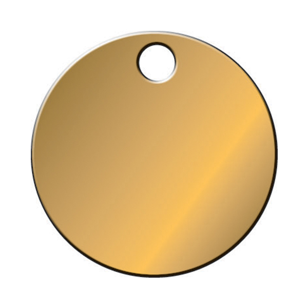 I-150 - TAGS 1.5" NUMBERED BRASS : 1-1/2" dia, 3/16" hole, numbered, mill finish, non polished