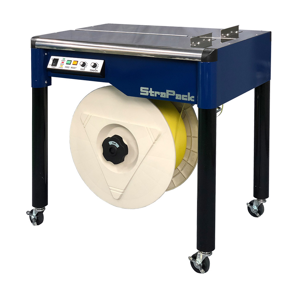 IQ400 - POLY STRAP MACHINE TABLETOP : 1/4", 3/8", 1/2", 101 lbs max tension, semi-auto, tabletop