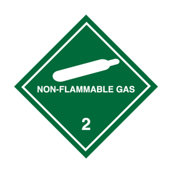 LBDCN04 - LABEL HAZ "NON FLAMMABLE GAS" : 4" x 4", square
