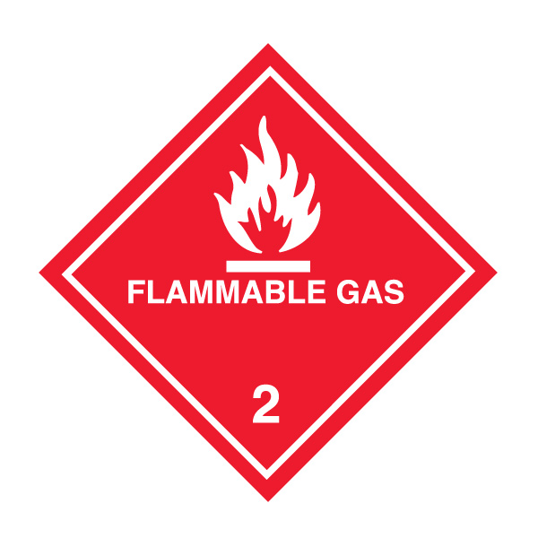 LBLHM20 - LABEL HAZ "FLAMMABLE GAS" 4" X : 4" x 4", 500/roll, #2