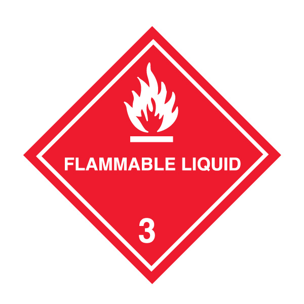 LBLHM30 - LABEL HAZ "FLAMMABLE LIQUID" : 4" x 4", 500/roll, #3