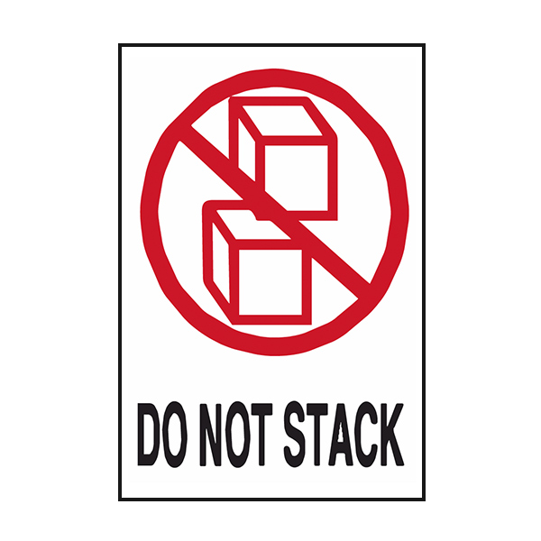 LBLIPL107 - LABEL DO NOT STACK BLK/RED : 4" x 6", black and red on white