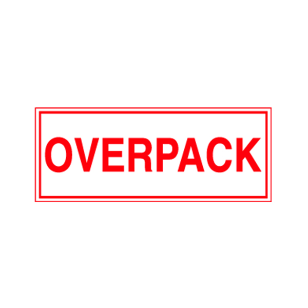 LBLRW455 - LABEL OVERPACK : 2" x 5", red 185 on white gloss