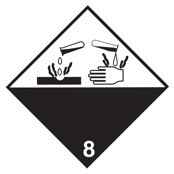 LBLUN2794 - LABEL HAZ "BATTERIES WET FILLED  4" X 5" : 5" x 4", rectangle, white with black ink, gloss