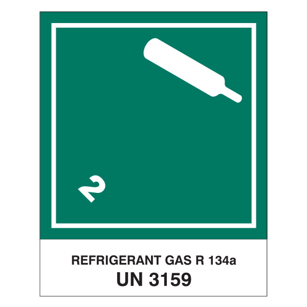 LBLUN3159 - LABEL HAZ "REFRIGERANT GAS" : 5" x 4", class 2.2, 500 labels/roll