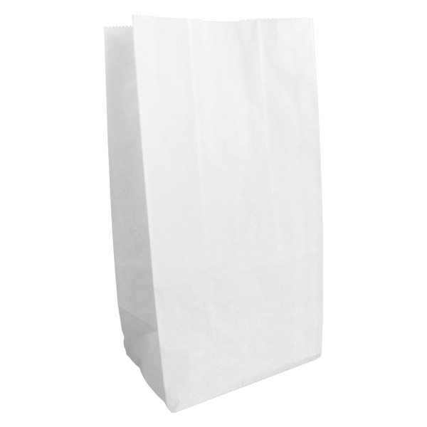 PBG03LBW - PAPER BAG GROCERY  3 LB WHITE : 4-3/4"W x 3"D x 8-1/2"H, white, standard duty, bundle of 500 bags