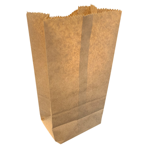 PGB02LB - PAPER BAG GROCERY  2 LB : 4-1/8"W x 2-1/2"D x 8-1/8"H, kraft, standard duty, bundle of 500 bags