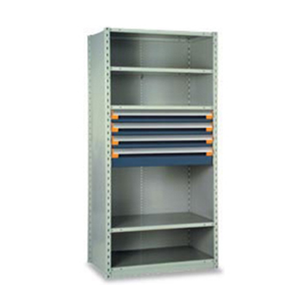 R5SEE-751801 - SHELVING UNIT W/DRAWERS : 36"W x 24"D x 75"H, 4 drawers