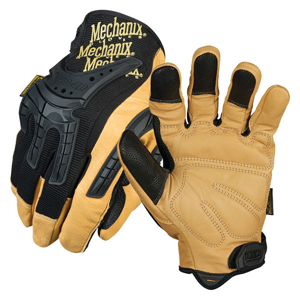 SAP85 - GLOVE HEAVY DUTY MECHANIC : leather palm, leather thermal plastic/rubber, foam palm