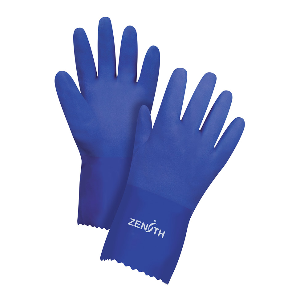 SAP87 - GLOVES PVC 12" DOUBLE DIPPED : 12" length, PVC, double dipped, rough finish