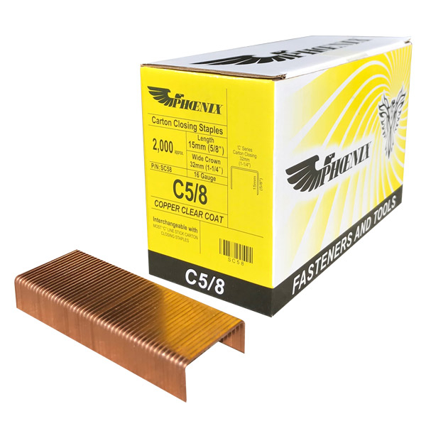 SC58 - STAPLES CARTON 5/8"  "C" STYLE : 5/8", "C" style, 1-1/4" crown