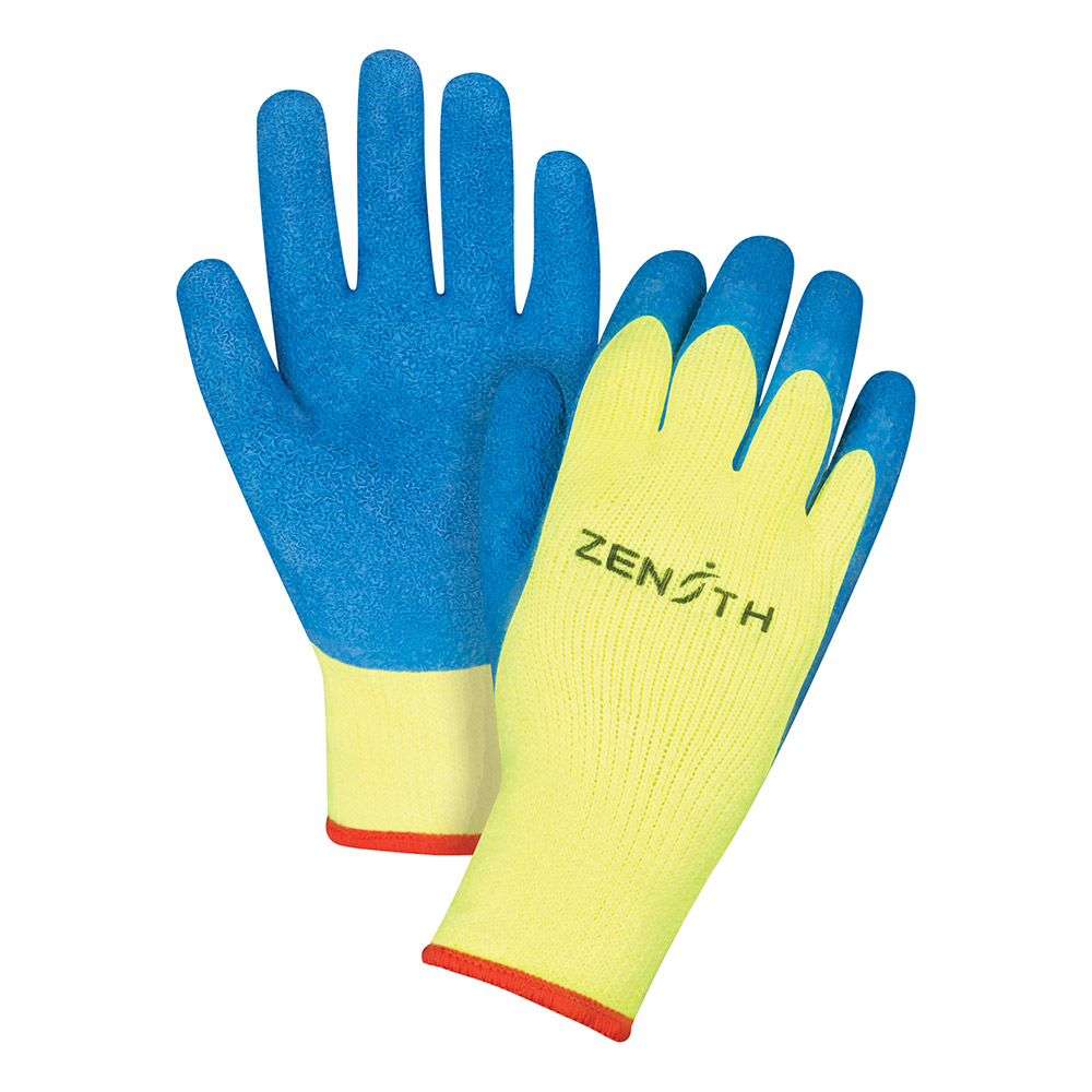 SEC-HVRCALG - High Visibility Rubber Coated Acrylic Lined Gloves : rubber latex, acrylic