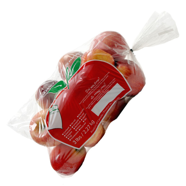 SFVAP10 - BAG APPLE 3 LB PRINTED : 8" x 16", 1.05 mil