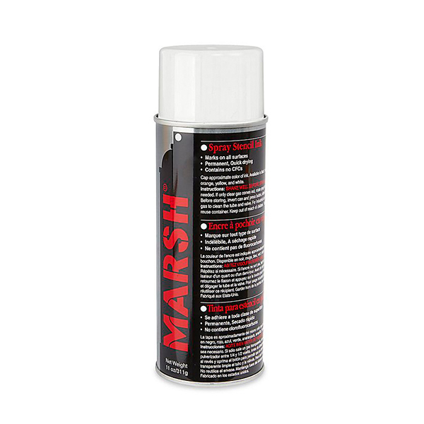 STINSWH - INK SPRAY CAN WHITE 11 OZ. : White, 11 oz., waterproof