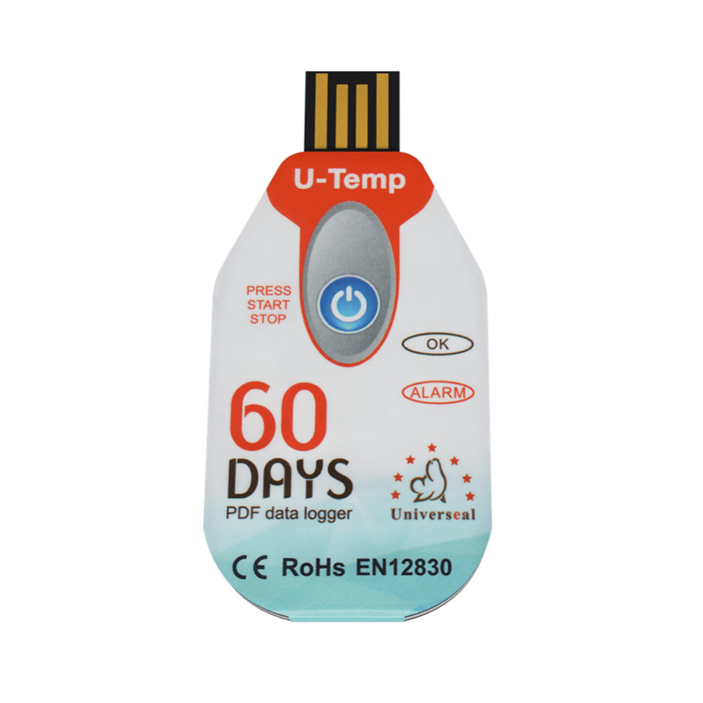 UTEMP - TEMPERATURE LOGGER SINGLE USE : single use, 60 days, -30 to 80 degrees celcius