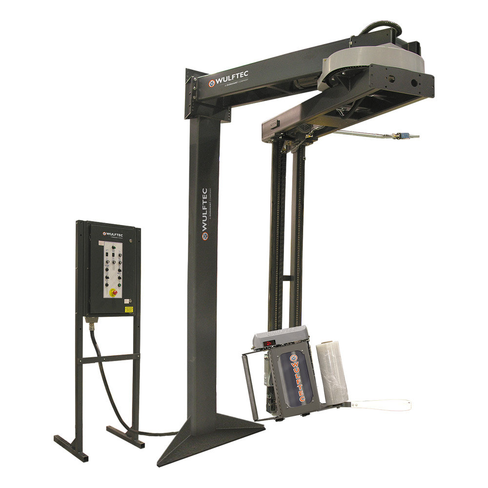 WRT-100 - STRETCH FILM MACHINE SEMI-AUTO : 50 loads per hour, 135-1/2"L x 130"W x 120"H, column mounted